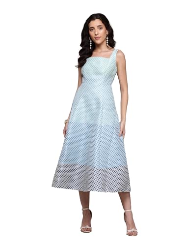 Label RITU KUMAR Blue Eloise Jacquard Long Dress