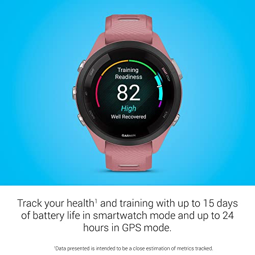 Garmin Forerunner 265S Advanced Multisport Touchscreen Smartwatch, Pink | Heart Rate Monitor, Training Stats, Daily Suggested Workouts, Up to 15 Day Battery Life with Signature Series Charging Bundle