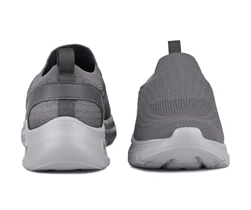 LOUIS STITCH Men’s Ash Grey Lightweight Athleisure Sport Shoes | Ultra Cushioned Sole | Slip-On Sneaker and Athleisure Wear | Perfect for Casual, Gym & Travel Wear | LS-at-FK-GY | UK-9