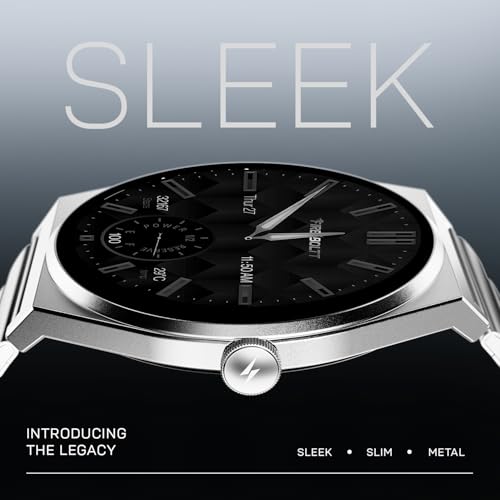 Fire-Boltt Phoenix Nova Smartwatch 1.43” Slim Super AMOLED Display, 466x466 Pixel Always-On Display, Bluetooth Calling, Health Tracker for Men & Women Titan Silver