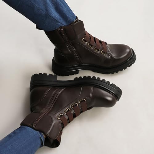 YOHO Slays Model 002 Boots for women | Trendy Boots | durable outsoles |cushioned insoles | Stylish Casual Shoes|Comfortable Fit | Chocolate Brown - UK 7