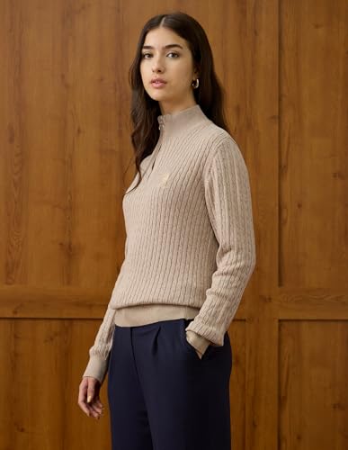 U.S. POLO ASSN. Cable Knit Regular Fit Sweater (UWAW25SWE160_White_XL)