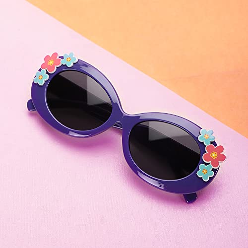 Carlton London Girl's Black Lens & Blue Oval Sunglasses