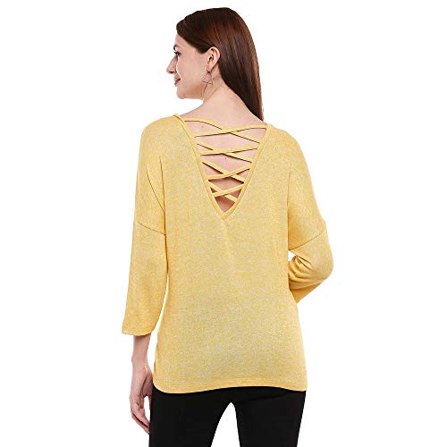 VERO MODA Women's Synthetic Pullover (2074458006_Spicy Mustard_XL)