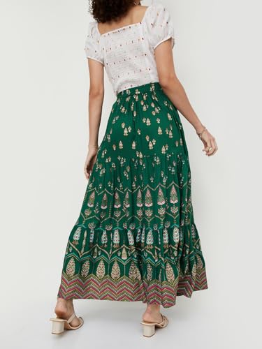 Max Rayon Western Skirt Dark Green