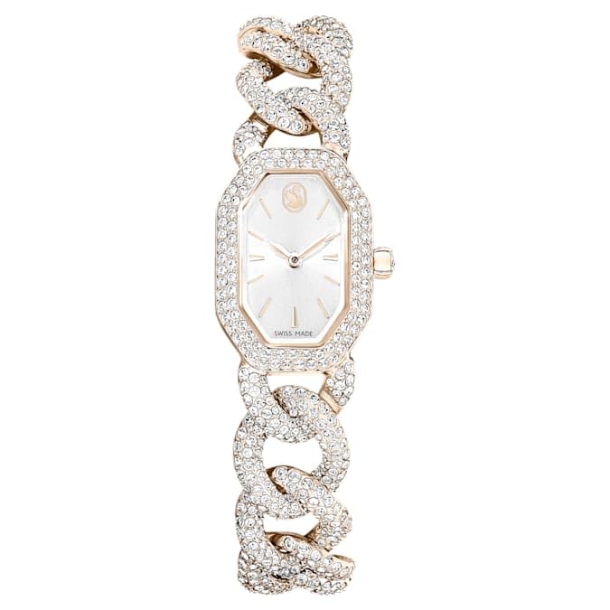 Swarovski Women's Analog Quartz Watch with Stainless Steel Strap 5711710, White/Rose Gold, Classic