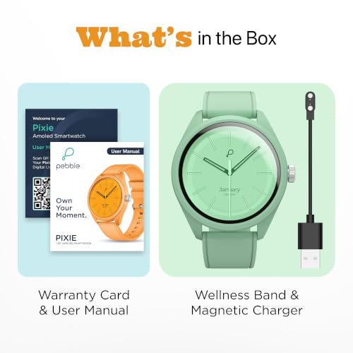 Pebble Pixie 1.32" AMOLED Smartwatch with Bluetooth Calling | Always-On Display, Lightweight, Health & Sleep Tracking, Smart Notifications