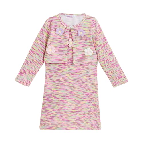 Hopscotch Girls Full Sleeves Pink Floral Applique Casual Dress (3-4 Years)