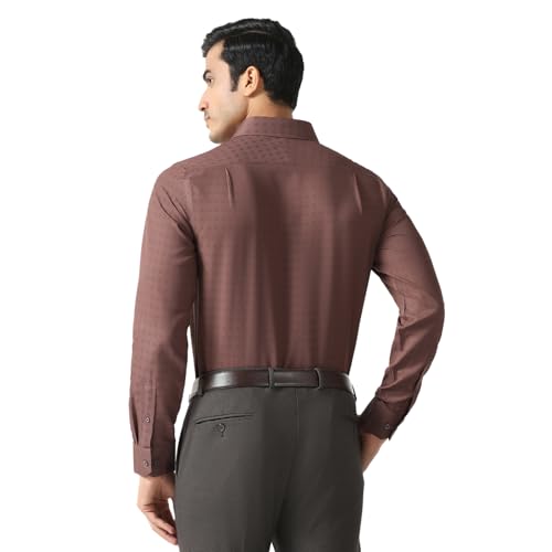 blackberrys Men Rust Non Iron India Slim Fit Shirt | Solid Rust Shirt with Full Sleeves, Tailored Fit and Neat Appearance Suitable for Formal and Workwear Styling | Size 46