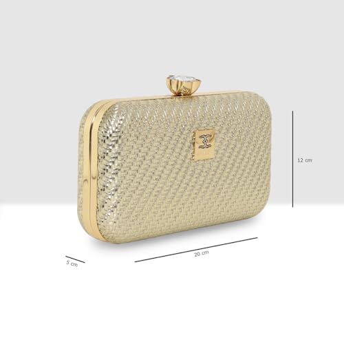 ESBEDA Gold Color Sparkle Luxe Women’s Clutch For WomensStylish Clutch | Gift Bag For Women