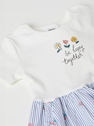 Max Girls Printed A-line Dress (Off White_6-8 Y)