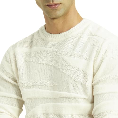 Levi's Men's Textured Off-White Crew Neck Sweater