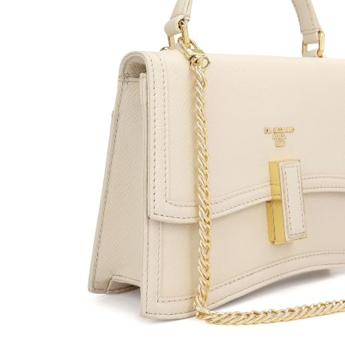 Da Milano Leather Satchel Bag for Women - Marshmallow White (LB-01516A-OL)