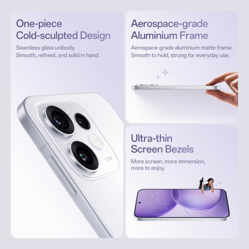 Oppo Reno16 5G (Starry White, 8GB, 256GB) | 3D Design | 50MP 3.5X Telephoto Camera | 4K 60fps HDR Video | AI Remix Collage | Snapdragon 7 Gen 4 | 6700mAh 80W SUPERVOOC | ColorOS 16 | IP69K