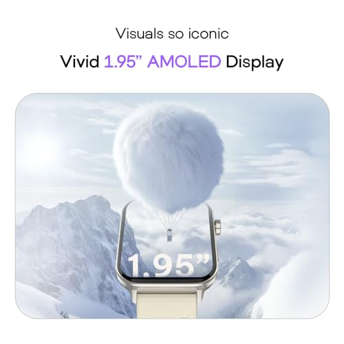 Noise Icon 5 Smartwatch with AI Watch Faces & AI Search, 1.95” AMOLED Display, 10 Days Battery, Bluetooth Calling, 100+ Sports Modes, IP68 (Starlight Gold)
