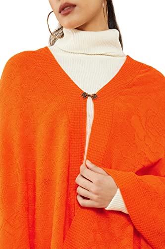 Soch Orange Woven Design Geometric Shrug