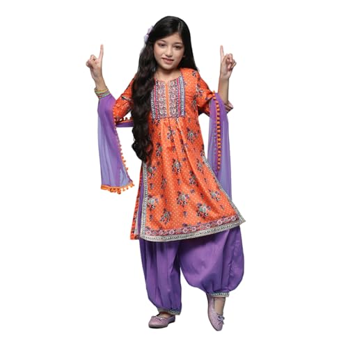 BIBA GIRL PRINTED GATHERED KID(KW5409_ORANGE_11)