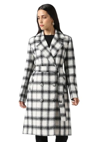 Women White Check Casual Jacket