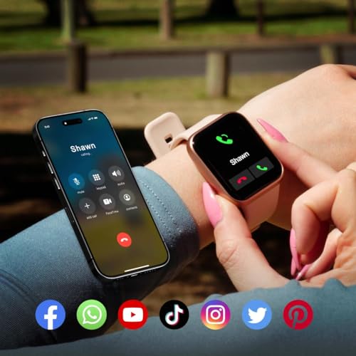 Spade & Co Health Smartwatch 3 - Health, Fitness & Activity Tracker with 10+ Day Battery Life, Alexa Built-in, Bluetooth Call, Sleep Monitor, Waterproof for iPhone & Android, Men & Women (Rose Gold)