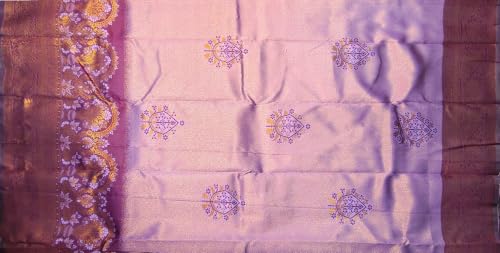 SREE KUMARAN Women's Kanchipuram Kubera Silk Pure Pattu Sarees – Deer Butta With Blouse (VSK161-6)