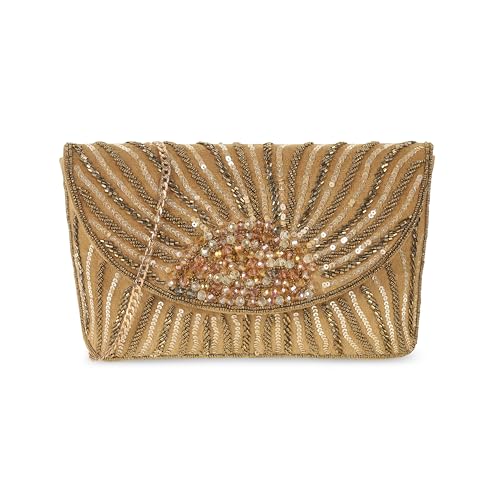 Metro Women's Purple Embellished Flap Clutch(38-164)