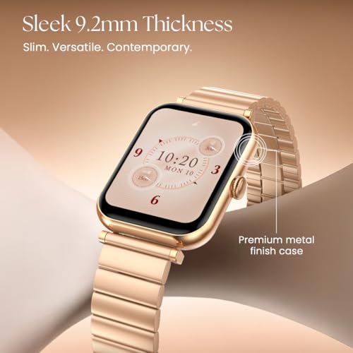 Fastrack Noir Charm Smart Watch for Women 1.65" inch AMOLED Display,Sleek Design,AI Watchface & AI Chat,Functional Crown,24/7 Health Suite,BT Calling,SpO2,HRM,IP68, Multiple Menu Styles- Rose Gold