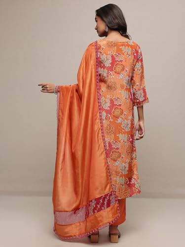 Libas Art Printed Silk blend Straight-fit Kurta Set for Women (51200AM)