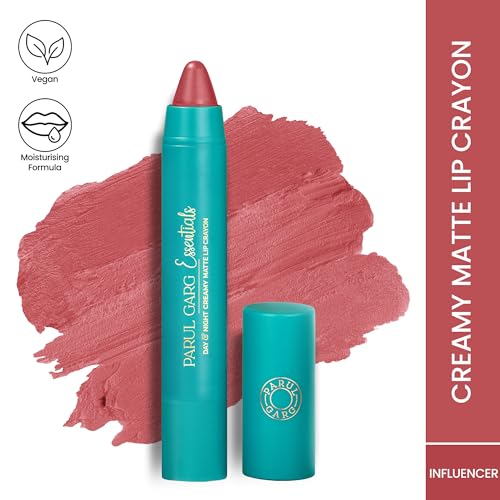 Parul Garg Beauty Creamy Matte Lip Crayon | Soft Matte & Hydrating Formula with Almond Oil & Vitamin E | Rich Pigment & Comfortable Wear | 100% Vegan (Influencer)