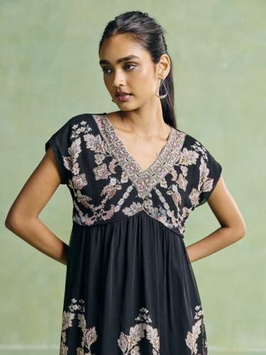 Aarke Ritu Kumar Black Rosete Short Dress