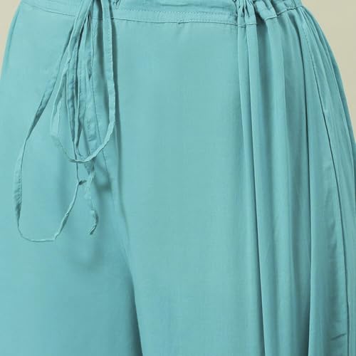 BIBA Women Cotton Straight Printed Suit Set(SKDSKD8043E_3XL_Turquoise)