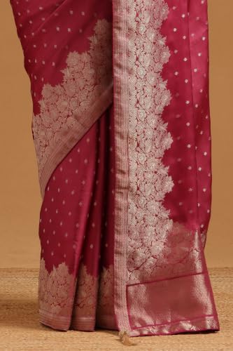 Soch Womens Lavender Satin Zari Woven Saree