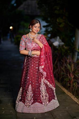 House of Bansal Royal Maroon Bridal Lehenga Set