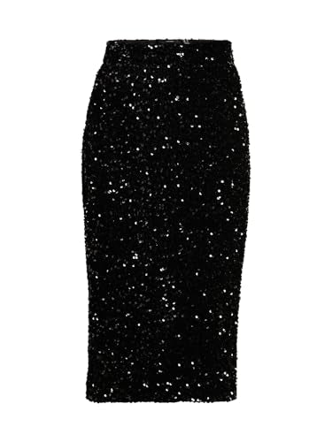 VERO MODA Women's Fit and Flare High-Rise Black Skirt