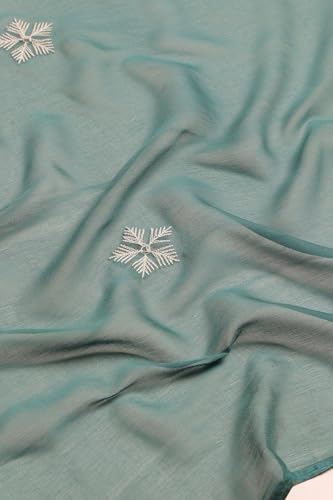 Soch Womens Teal Desert Storm Floral Embroidered Salwar Suit