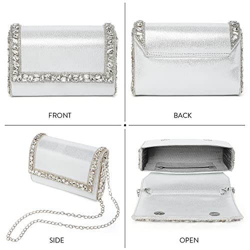 Peora Gold & Silver Evening Clutch Combo Handbags Gift for Women