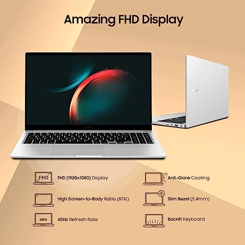 Samsung Galaxy Book3 Core i5 13th Gen 1335U - (8 GB/512 GB SSD/Windows 11 Home) Galaxy Book3 Thin and Light Laptop (15.6 Inch, Silver, 1.58 Kg, with MS Office)