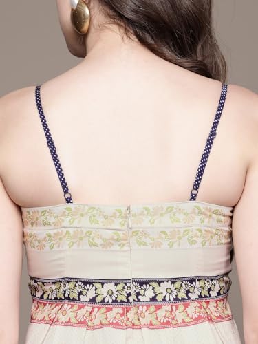 Label RITU KUMAR Ecru Elina Square Neck Short Dress