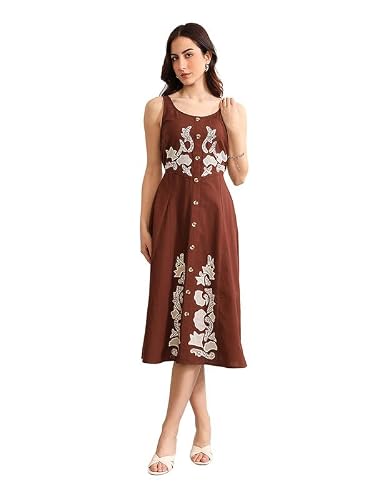 Kazo Dalton Midi Dress (Brown M)