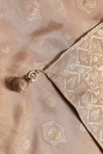 Soch Womens Beige Tissue Ethnic Motifs Salwar Suit With Cutdana