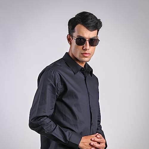John Jacobs|Uv Protection Non-Polarized Sunglasses For Men & Women|Black Grey Full Rim Square Medium (Size-57) Jj S12804-C2