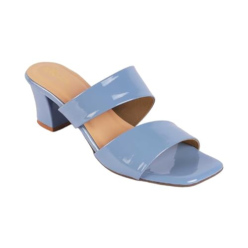 tresmode SANIA Blue Women's Dress Block Heel Sandals in Size 3 UK / 36 EU