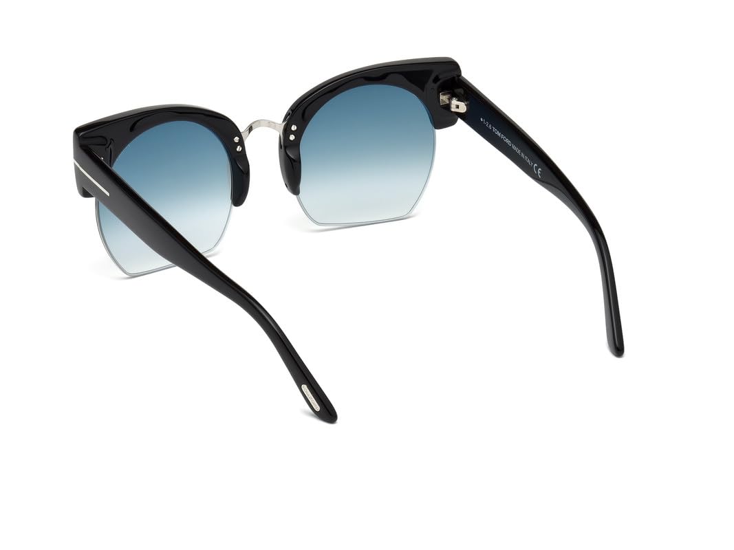 Tom Ford | UV Protected Lens for Women | Half Rim shiny black gradient blue Frame | Lens Colour: Blue | Medium | FT0552 55 01W