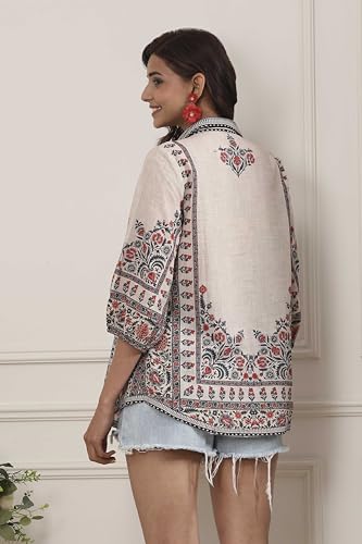 Biba Women Brown Cotton Straight Shirt_38