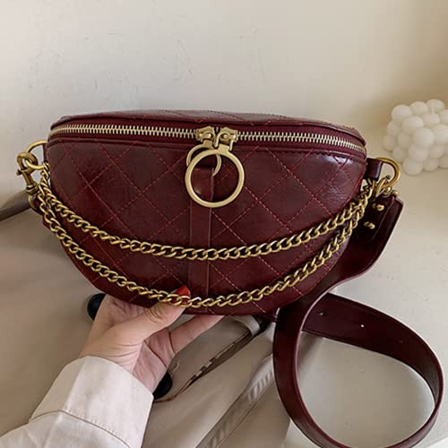 VISMIINTREND Fashion Luxury Vegan Leather Chest Waist Sling Crossbody Bags for Girls and Women | Gifts | Sister | Wife | Birthday (Maroon)