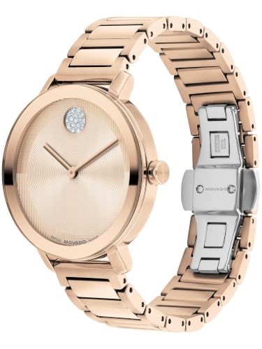 Movado Bold Swiss Qtz Light Rose Gold Round Dial Women's Watch- 3601266