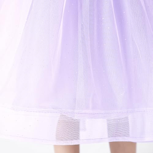 Hopscotch Girls Purple Sleeveless Ruffled Sequined Pearl Dress for Age (9-12 Months)