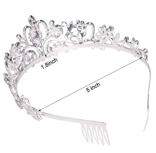 Koshiya Silver Crystal Tiara Crowns Queen Crown for Bridal Women Girls Wreath Headpiece Princess Elegant Crown Bridal Wedding Prom Birthday Party Headbands for Women Hair Accessories