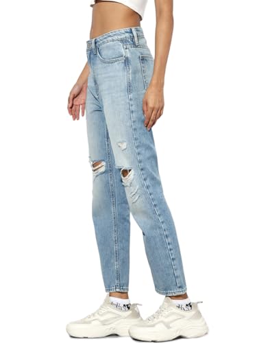 ONLY Women Cotton Non Stretchable Mid-Rise Straight Fit Blue Jeans