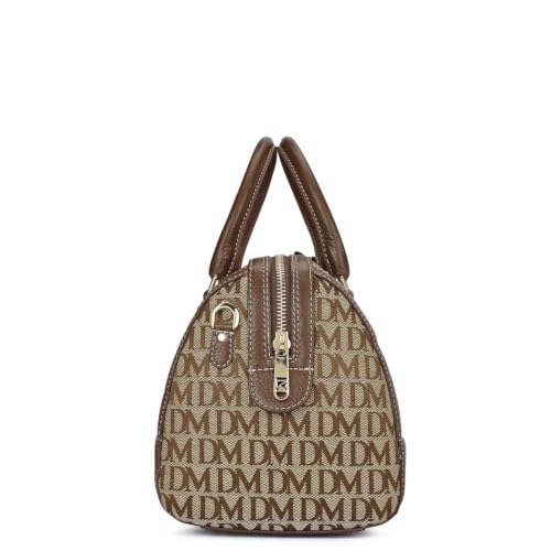 Da Milano Leather Satchel Bag for Women - Gold & Black (LB-02392)