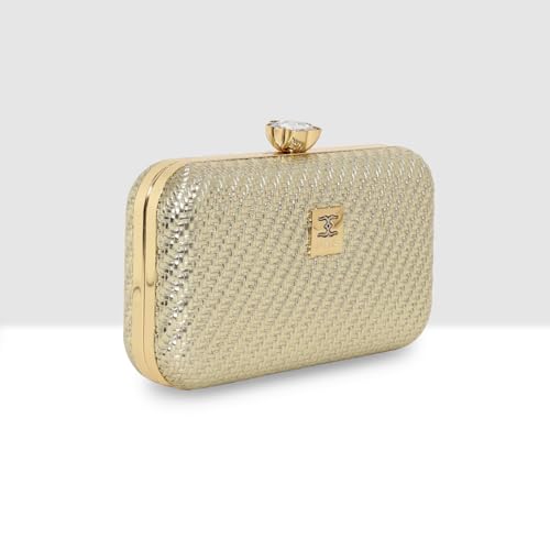 ESBEDA Gold Color Sparkle Luxe Women’s Clutch For WomensStylish Clutch | Gift Bag For Women